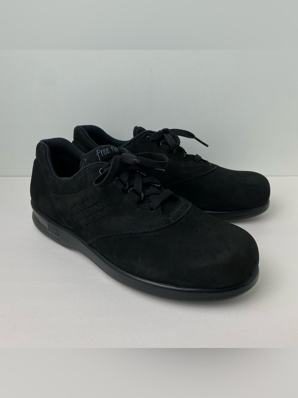 SAS Free Time Lace Up Walking Shoes Womens 8.5M Black Suede Leather Unworn